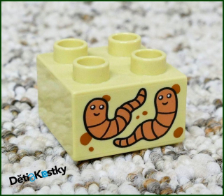Lego® Duplo® Kostka 2x2 Béžová - Červíci