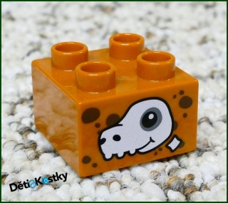 Lego® Duplo® Kostka 2x2 Hnědá - Lebka Dinosaura