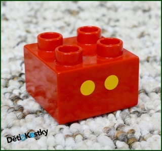Lego® Duplo® Kostka 2x2 Červená - Dvě Tečky