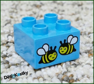 Lego® Duplo® Kostka 2x2 Tyrkysová - Dvě Vosy