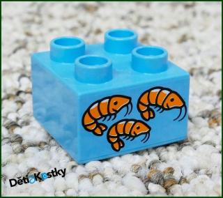 Lego® Duplo® Kostka 2x2 Tyrkysová - Krevety