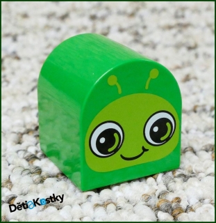 Lego® Duplo® Kostka 2x2 Zaoblená Zelená - Hlava Housenky