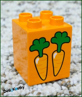 Lego® Duplo® Kostka 2x2x2 Oranžová - Dvě Mrkve