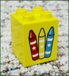Lego® Duplo® Kostka 2x2x2 Žlutá - Pastelky