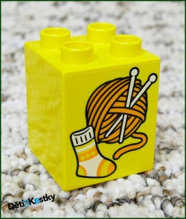 Lego® Duplo® Kostka 2x2x2 Žlutá - Vlna a Ponožka