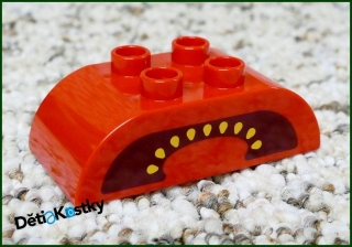 Lego® Duplo® Kostka 2x4 Zaoblená Červená s Tečkami - Meloun