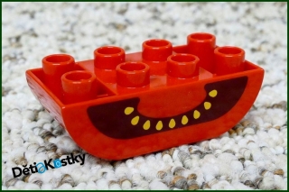 Lego® Duplo® Kostka 2x4 Zaoblená Invert Červená s Tečkami - Meloun
