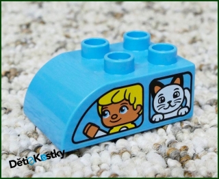 Lego® Duplo® Kostka 2x3 Zaoblená Tyrkysová - Holka a Kočička