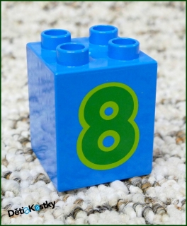 Lego® Duplo® Kostka 2x2x2 Tmavě Tyrkysová - Zelená Osmička