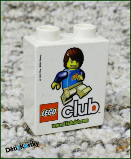 Lego® Duplo® Kostka 1x2x2 Bílá - Lego Club 2010