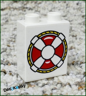 Lego® Duplo® Kostka 1x2x2 Bílá - Štít