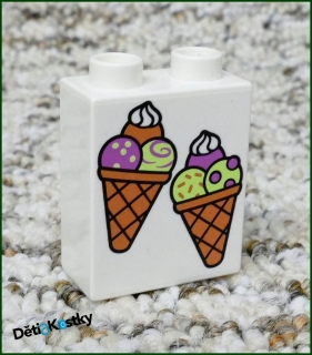 Lego® Duplo® Kostka 1x2x2 Bílá - Zmrzliny se Třemi Kopečky