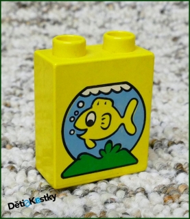 Lego® Duplo® Kostka 1x2x2 Žlutá - Rybka v Akvariu