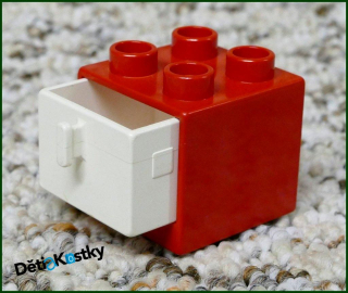 Lego® Duplo® Skříňka Malá Červená/Bílý Šuplík