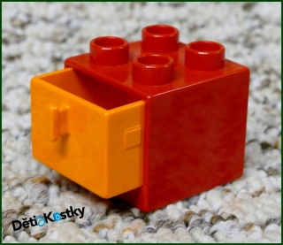 Lego® Duplo® Skříňka Malá Červená/Oranžový Šuplík