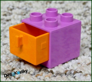 Lego® Duplo® Skříňka Malá Světle Růžová/Oranžový Šuplík