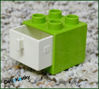 Lego® Duplo® Skříňka Malá Zelená/Bílý Šuplík