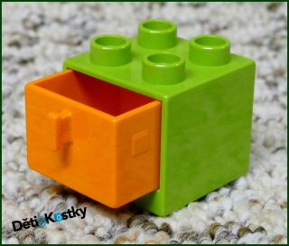 Lego® Duplo® Skříňka Malá Zelená/Oranžový Šuplík