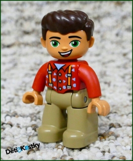 Lego® Duplo® Figurka Pán v Červené Košili s Kšandami