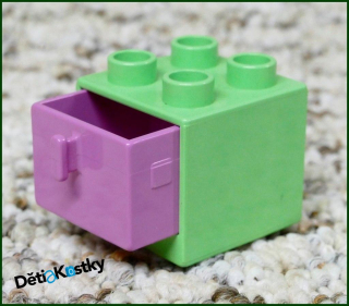 Lego® Duplo® Skříňka Malá Světlounce Zelená/Růžový Šuplík