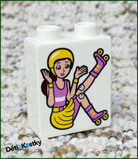 Lego® Duplo® Kostka 1x2x2 Bílá - Dívka - Kolečkové Brusle