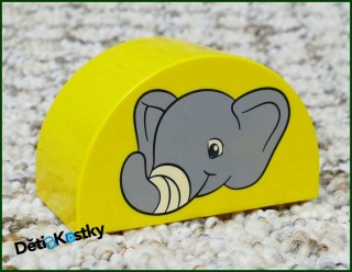 Lego® Duplo® Kostka Půlkulatá Žlutá - Sloní Hlava