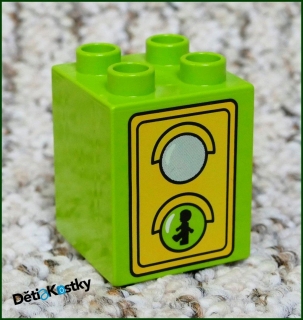 Lego® Duplo® 2x2x2 Limetka Semafor - (Zelená/Červená)