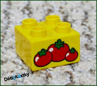 Lego® Duplo® Kostka 2x2 Žlutá - 3 Rajčata
