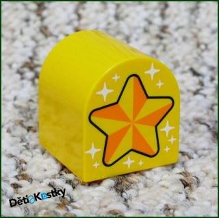 Lego® Duplo® Kostka 2x2 Zaoblená Žlutá - Hvězdička