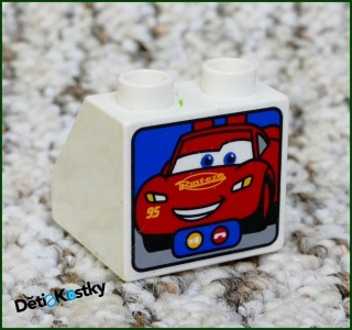 Lego® Duplo® Kostka 2x2 Bílá Zkosená - Obrázek Bleska