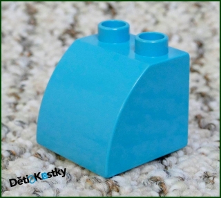 Lego® Duplo® Kostka 2x2 Zkosená Zakulacená Světle Tyrkysová