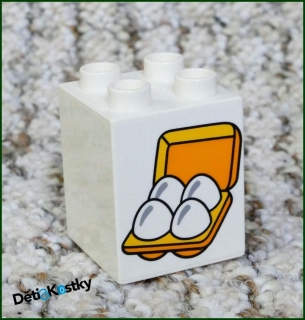 Lego® Duplo® Kostka 2x2x2 Bílá - 4 Vajíčka