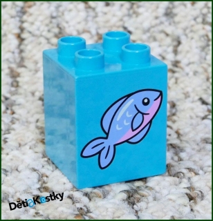 Lego® Duplo® Kostka 2x2x2 Tyrkysová - Ryba