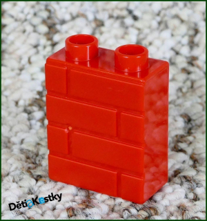 Lego® Duplo® Kostka 1x2x2 Červená Tvarovaná - Cihly