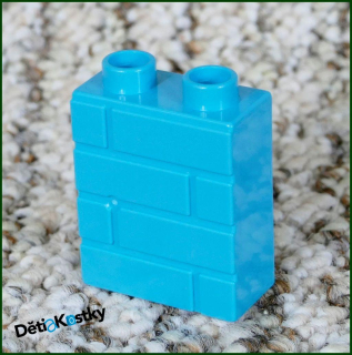 Lego® Duplo® Kostka 1x2x2 Tyrkysová Tvarovaná - Cihly