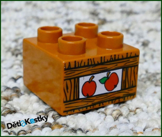 Lego® Duplo® Kostka Hnědá 2x2 Jablíčka