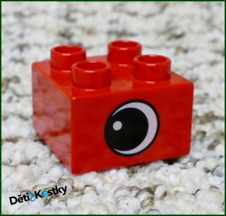 Lego® Duplo® Kostka Červená 2x2 Oko Klasické