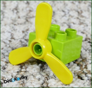 Lego® Duplo® Kostka 2x2 Limetka se Žlutou Vrtulí 