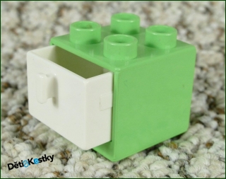 Lego® Duplo® Skříňka Malá Světlounce Zelená/Bílý Šuplík