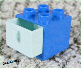 Lego® Duplo® Skříňka Malá Azurová/Světlounce Zelený Šuplík