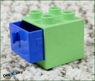 Lego® Duplo® Skříňka Malá Světlounce Zelená/Modrý Šuplík