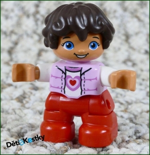 Lego® Duplo® Figurka Dítě v Růžovém - Hnědé Vlasy