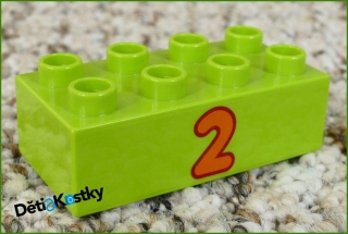 Lego® Duplo® Kostka 2x4 Limetka - Oranžová Dvojka