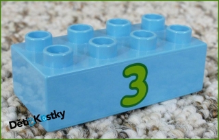 Lego® Duplo® Kostka 2x4 Tyrkysová - Zelená Trojka