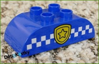Lego® Duplo® Kostka 2x4 Zaoblená Modrá - Znak Policie