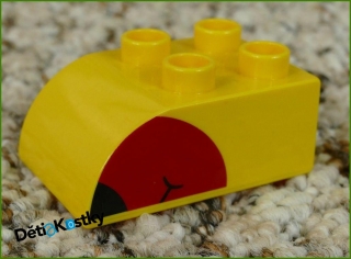 Lego® Duplo® Kostka 2x3 Zaoblená Žlutá s Červeným Zobákem