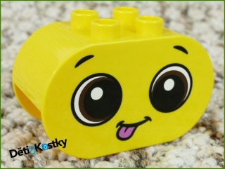 Lego® Duplo® Kostka 2x4x2 Žlutá Zaoblená (Vypláznutý Obličej)