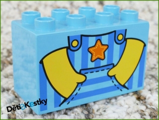 Lego® Duplo® Kostka 2x4x2 Tyrkysová - Ruce a Hvězdička
