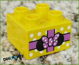 Lego® Duplo® Kostka 2x2 Žlutá - Dáreček s Mašličkou