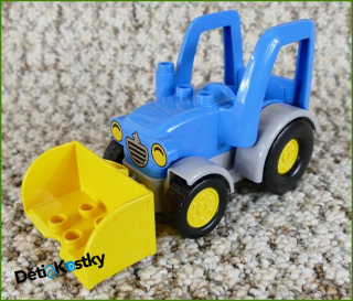 Lego® Duplo® Traktor Novější Modrý se Žlutou Radlicí